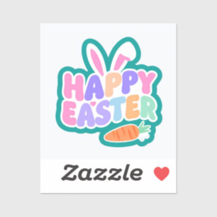 Cute Happy Easter bunny kids Sticker