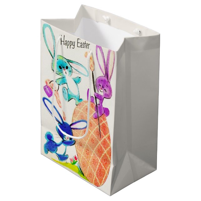 Cute Happy Easter bunny  Medium Gift Bag (Front Angled)