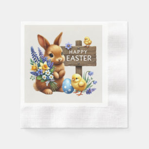 Cute Happy Easter bunny Napkins