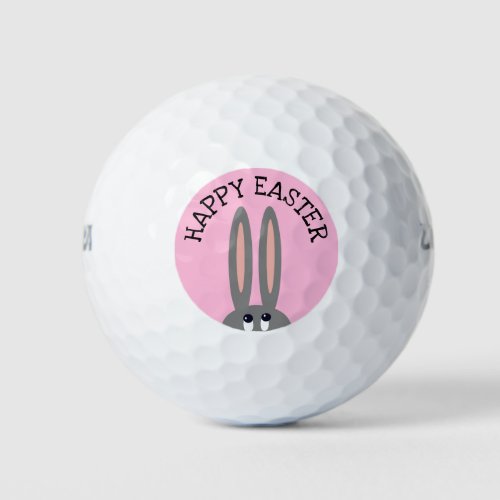 Cute Happy Easter Bunny Pink Golf Balls