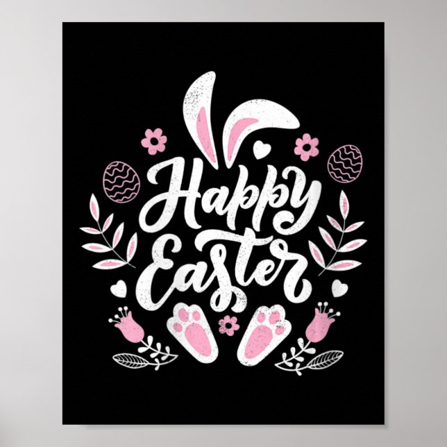 Cute Happy Easter Bunny  Poster (Front)