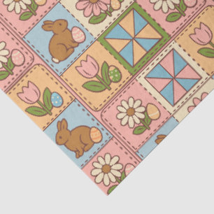 Cute Happy Easter Bunny Quilt Pattern Tissue Paper