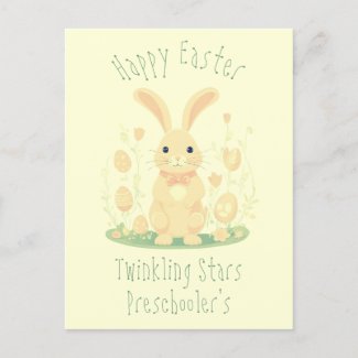 Cute Happy Easter Bunny Rabbit Preschool Yellow