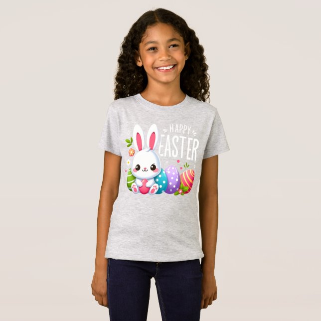 Cute, Happy Easter bunny  T-Shirt (Front Full)