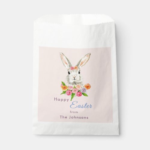 Cute Happy Easter bunny watercolor Favor Bag