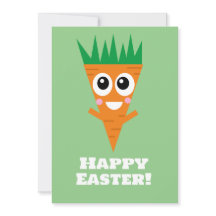 Cute Happy Easter Carrot Card