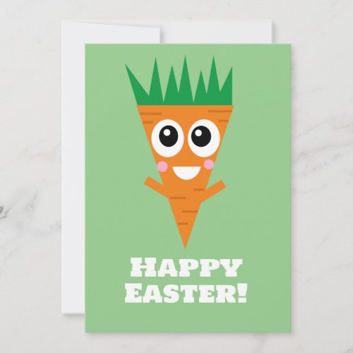 Cute Happy Easter Carrot Card