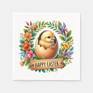 Cute Happy Easter chick Napkins