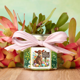 Cute Happy Easter cow Honey Jar Favors