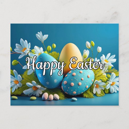 Cute Happy Easter Decoration Eggs Postcard