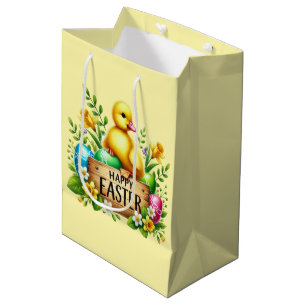Cute Happy Easter duck Medium Gift Bag