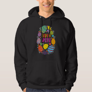 Cute Happy Easter Easter Colorful Eggs Hoodie