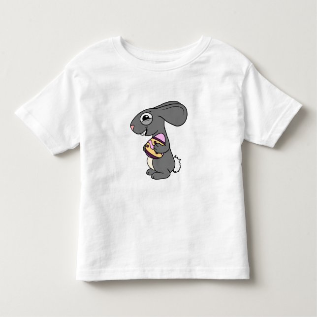 Cute Happy Easter egg hunt unicorn bunny Toddler T-shirt (Front)