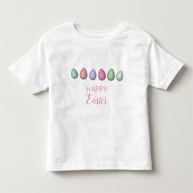Cute Happy Easter Egg Pastel Colors  Toddler T-shirt (Front)