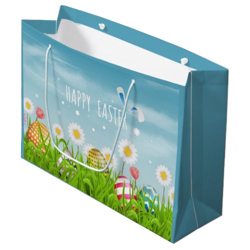 cute Happy Easter eggs Holiday party Large Gift Bag