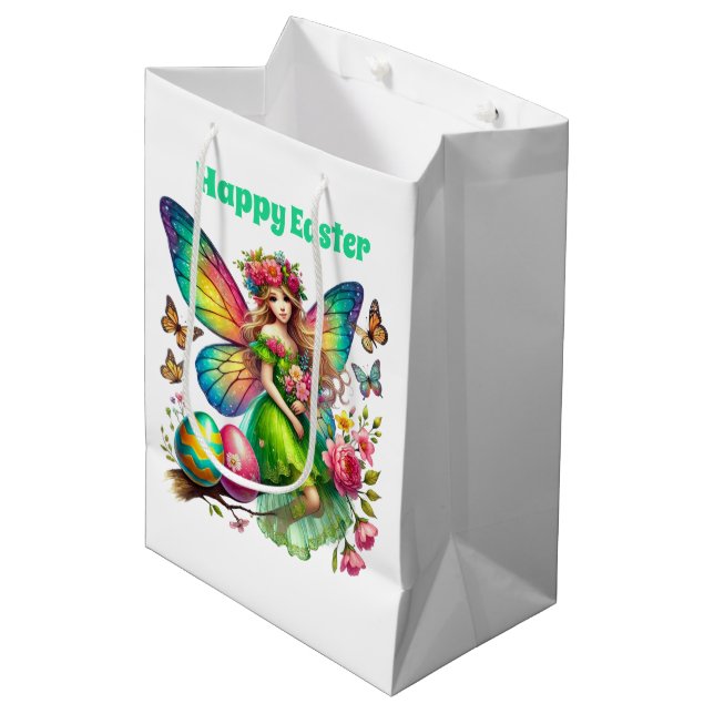 Cute Happy Easter fairy  Medium Gift Bag (Front Angled)