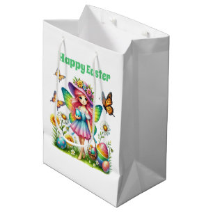 Cute Happy Easter fairy Medium Gift Bag