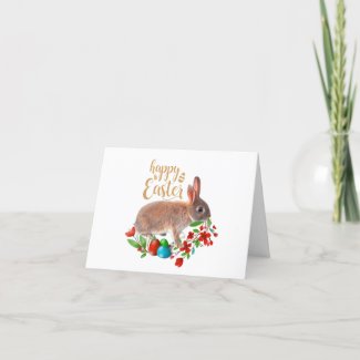 Cute Happy Easter Folded Holiday Card