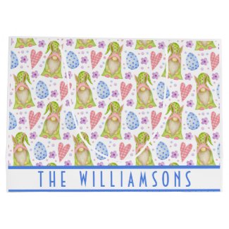 Cute Happy Easter Gnomes Bunny Ears Spring Colors