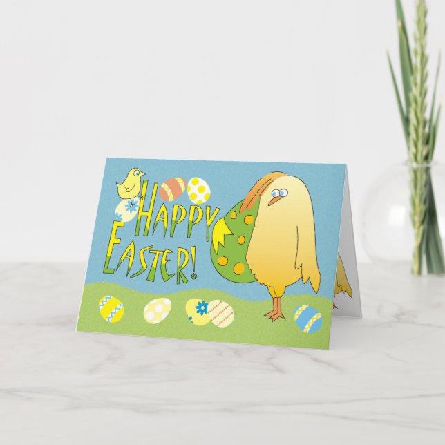 Cute Happy Easter Greeting Card (Front)