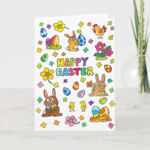 Cute Happy Easter greeting  Card