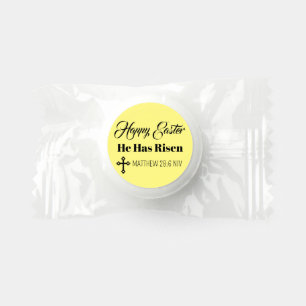 Cute Happy Easter He Has Risen Bible Verse Yellow Life Saver® Mints