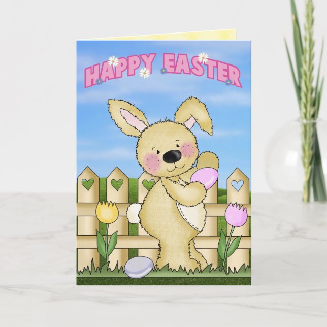 Cute Happy Easter Holiday Card (Front)