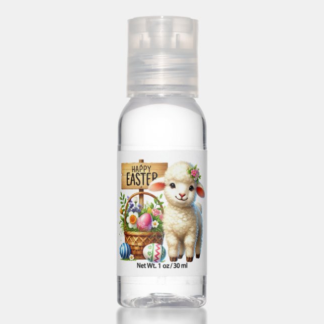 Cute Happy Easter lamb Hand Sanitizer (Front)