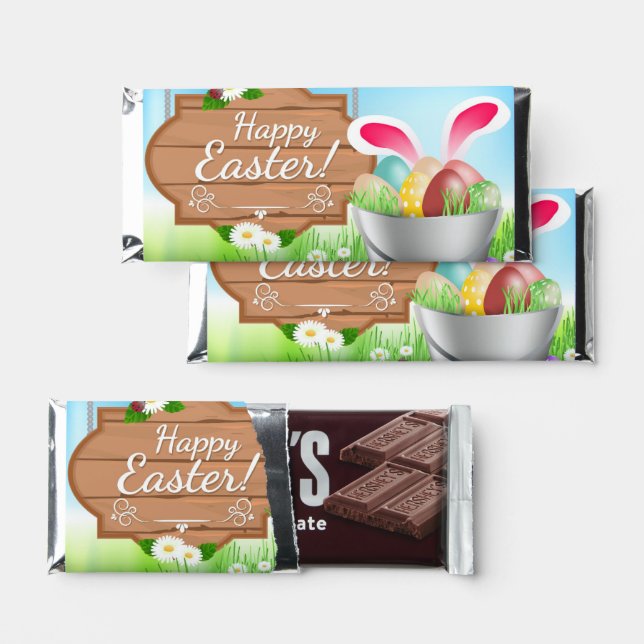 cute Happy Easter personalize chocolate  Hershey Bar Favors (Front)