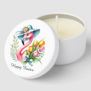 Cute Happy Easter pink flamingo Mini Candle Favors