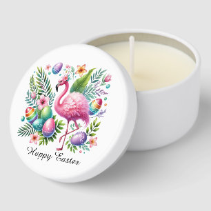 Cute Happy Easter pink flamingo  Mini Candle Favors