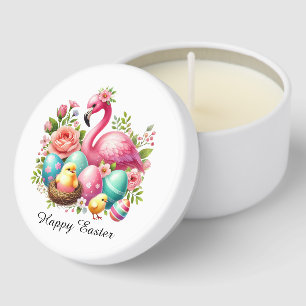 Cute Happy Easter pink flamingo Mini Candle Favors