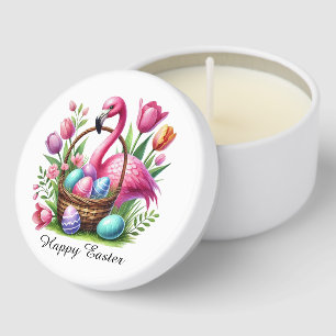 Cute Happy Easter pink flamingo Mini Candle Favors