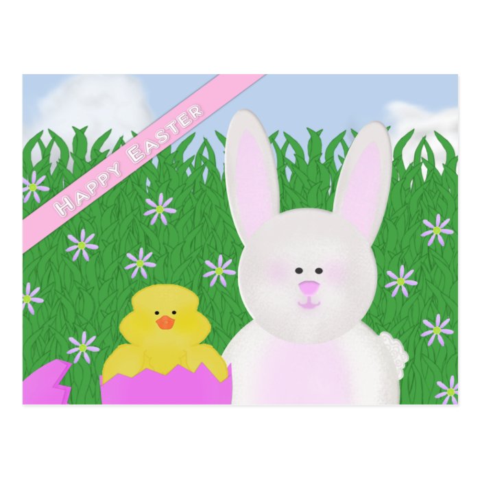 Cute Happy Easter Postcard