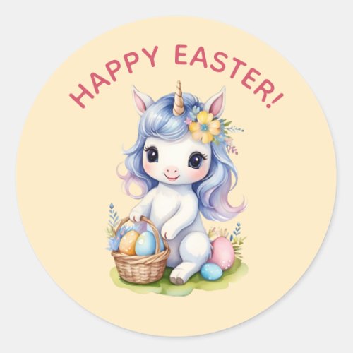 Cute Happy Easter Unicorn Sticker