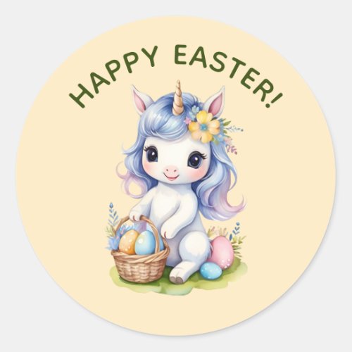 Cute Happy Easter Unicorn Sticker