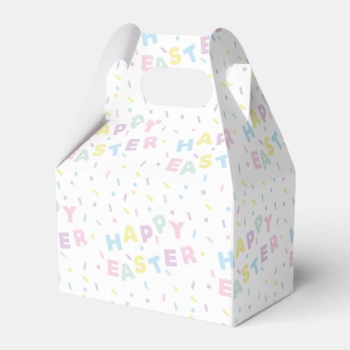 Cute Happy Easter Word Confetti Pattern Favor Boxes