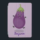 Cute happy eggplant aubergine cartoon illustration iPad mini cover<br><div class="desc">Add some garden fun to your day with this cute eggplant drawn in cute cartoon illustration style.</div>