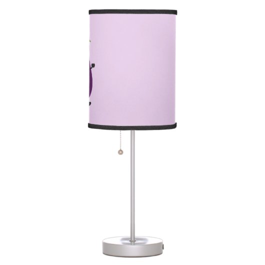 Cute happy eggplant aubergine cartoon illustration table lamp (Right)