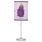 Cute happy eggplant aubergine cartoon illustration table lamp (Front)