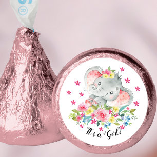 Cute Happy Elephant It' a Girl Hershey®'s Kisses®