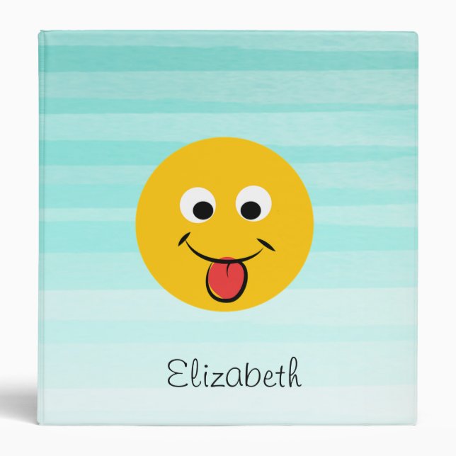 Cute Happy  Emoji Face-Be happy always  3 Ring Binder (Front)