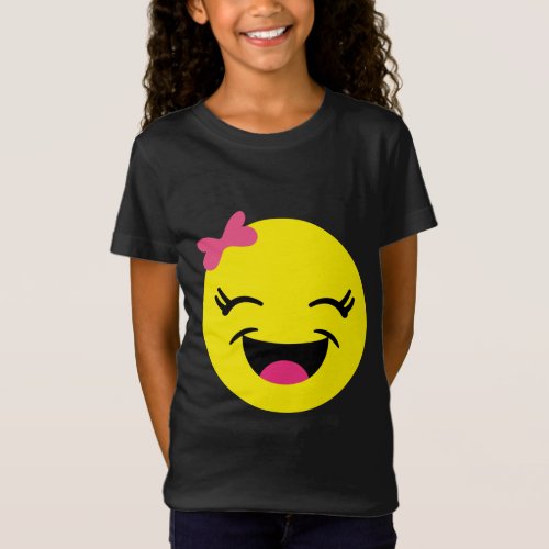 Cute  Happy Emoji Girl T_Shirt