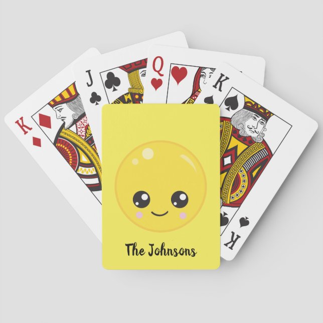 Cute Happy Emoji Poker Cards (Back)