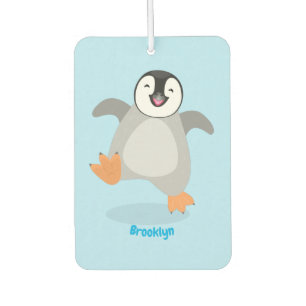 Cute happy emperor penguin chick cartoon air freshener