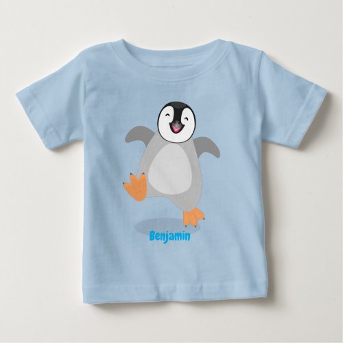 Cute happy emperor penguin chick cartoon baby T_Shirt