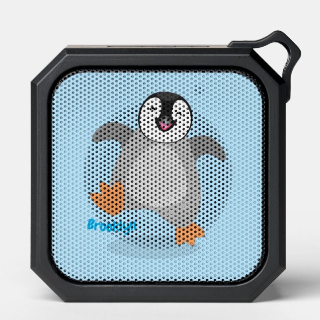 Cute happy emperor penguin chick cartoon bluetooth speaker (Front)