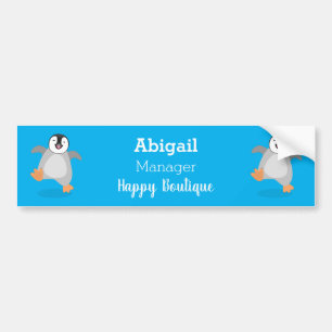 Cute happy emperor penguin chick cartoon bumper sticker