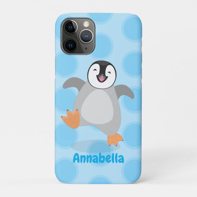 Cute happy emperor penguin chick cartoon Case-Mate iPhone case (Back)