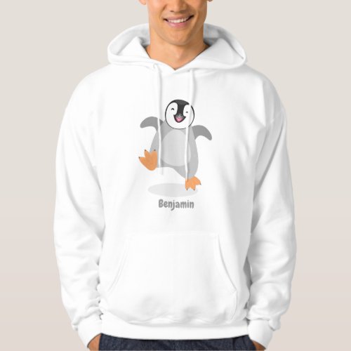 Cute happy emperor penguin chick cartoon hoodie